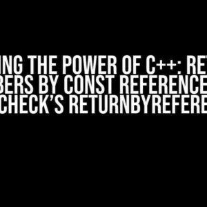 Unlocking the Power of C++: Returning Members by Const Reference with Cppcheck’s returnByReference